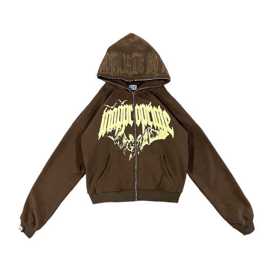 Brown 'Self Titled' Full-Zip Hoodie